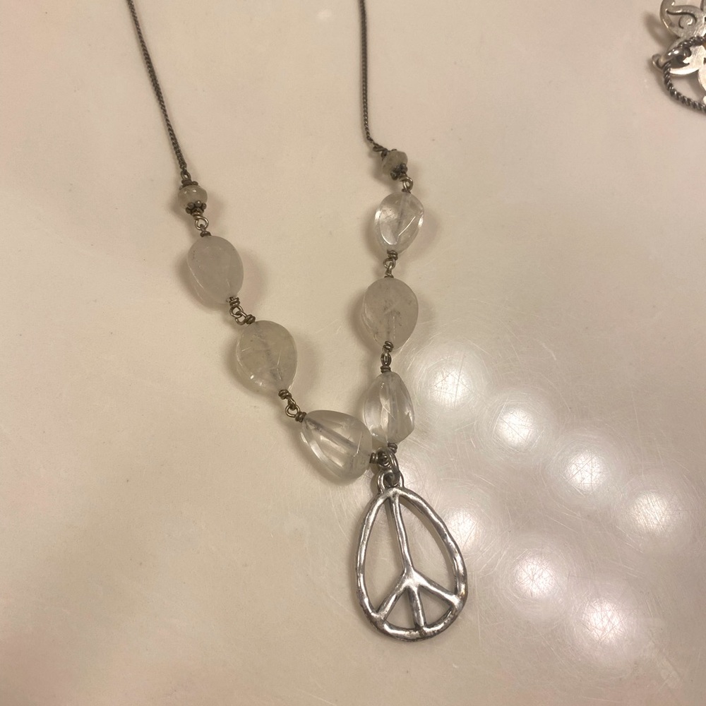 Lucky Brand Peace Sign Pendant Necklace